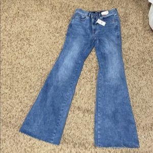 Express, slim flare, high rise jeans